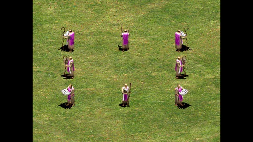 A screenshot showing the monk unit from Age of Empires II
