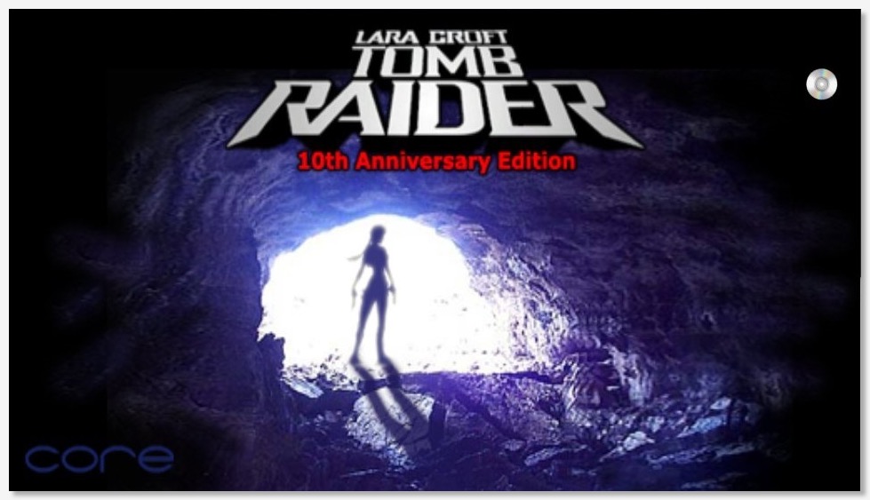 Core Design's Lara Croft Tomb Raider 10th Anniversary Edition loading screen